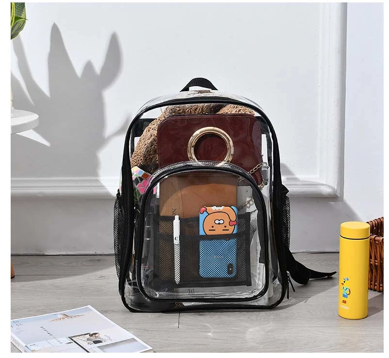 Clear PVC Backpack Waterproof School Transparent Bookbags Children Schoolbag