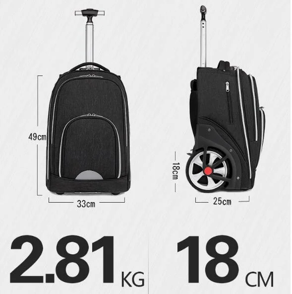 Men Wholesale Customized Wheel Trolley Travel Bag Backpack Rolling Travel Backpack Business Backpack