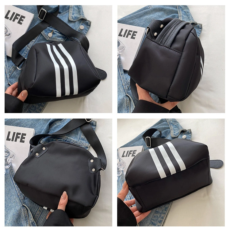 Striped Nylon Turtle Bag, Shell Bag, Trendy Crossbody Bag