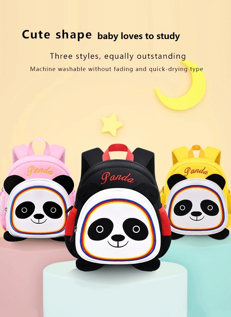 Panda Pattern Toddler Bags Can Costom Logo Kindergarten Backpack for Girls and Boys