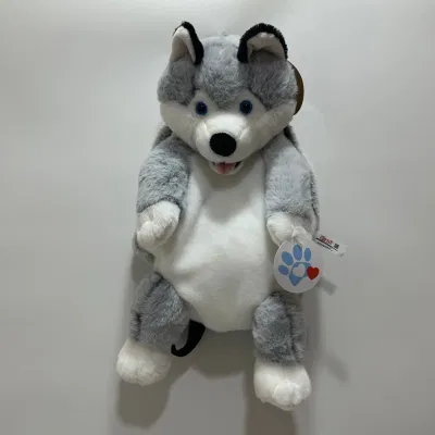 <a href='/zaino/'>Zaino</a> Husky di peluche con pelliccia di stampa di scarico per bambini e. Adulti