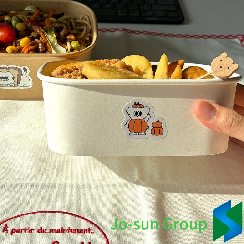 Brown Paper Rectangular Bowl Disposable Lunch Box Takeout Packed Light Fruit Picnic Tableware