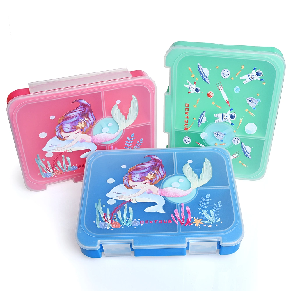 Aohea 4-Pack Kids Lunch Box, Bento Box for Meal Stackable Dishwasher-Safe