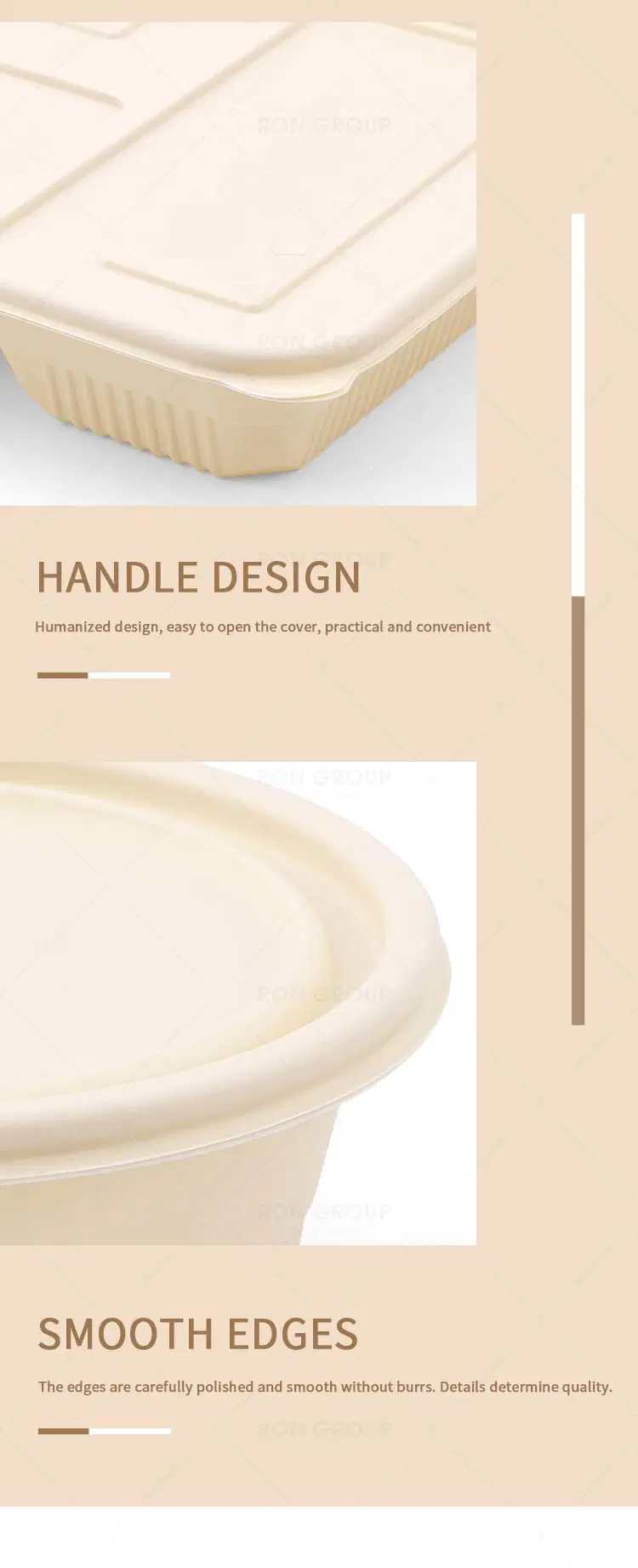 Starch Based Tableware Is Biodegradable Takeaway Packed Lunch Box Soup Bowl