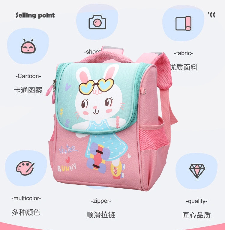 Ru Large Capacity School Bag Children Book Holder Multiple Pockets Travel Daily Use Backpack Bags for Boys and Girls