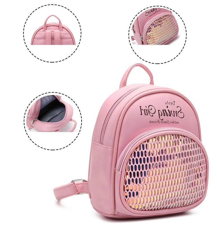 Wholesale Shiny Fashion Kids Backpack Bag Glitter Laser Leather Small Bags for Toddler Girls Cute Printed Kid Backpacks