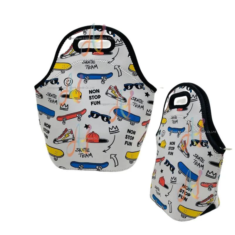 Wholesale Customized Neoprene Lovely Lunch Pouch Fashionable Neoprene Pack Lunch Bag for Kids with Customizable Design