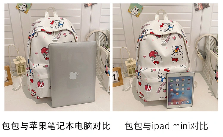 Sanrio Student Bags Large Capacity High School Bags Cartoon Melody Travel Canvas Children Backpack