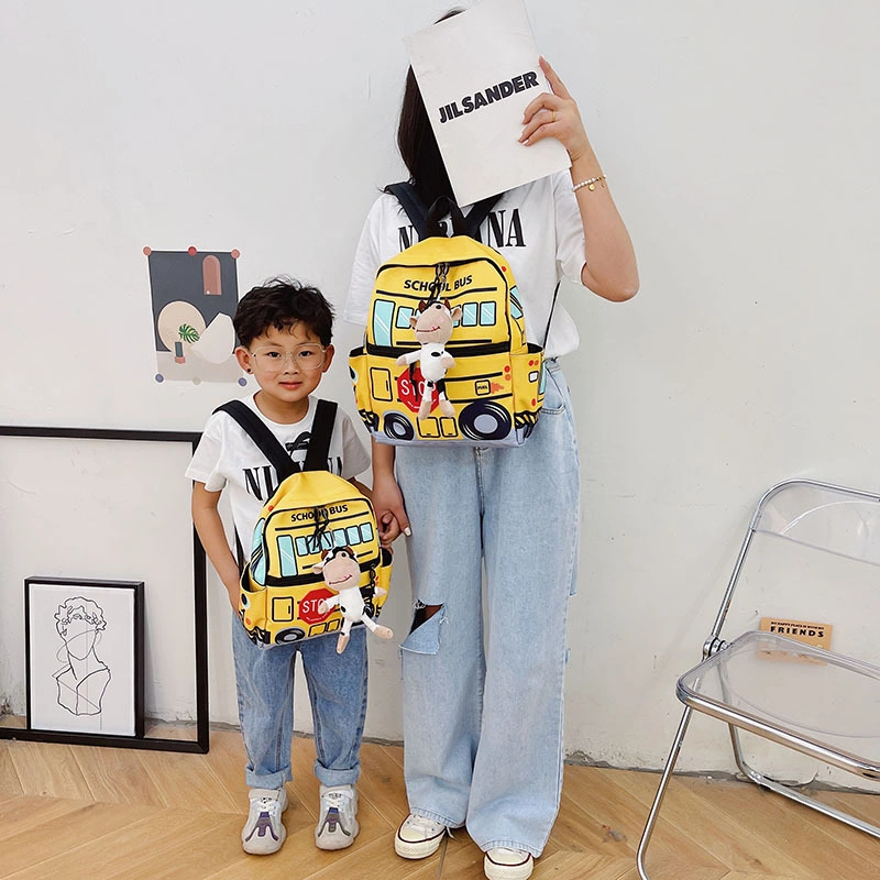 Xianghui Children&prime;s Backpack Korean Fashion Printed Car Bag Cartoon Parent-Child Travel Backpack