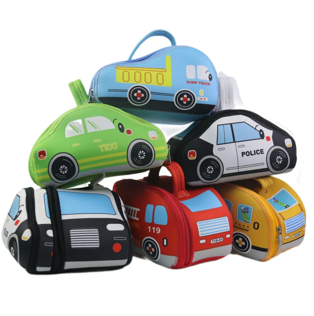 Custom Neoprene Lunch Bag for Kids - Car-Shaped Box, Insulated, and Packed with Fun Gear, Lunchtime Excitement