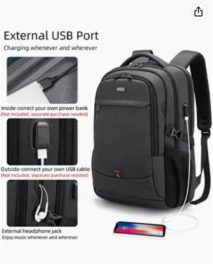 17 Inch Laptop Backpack Business Anti Theft Slim Durable School Backpack with USB Charging Bookbag for Boys Girls Man &amp; Woman Bag