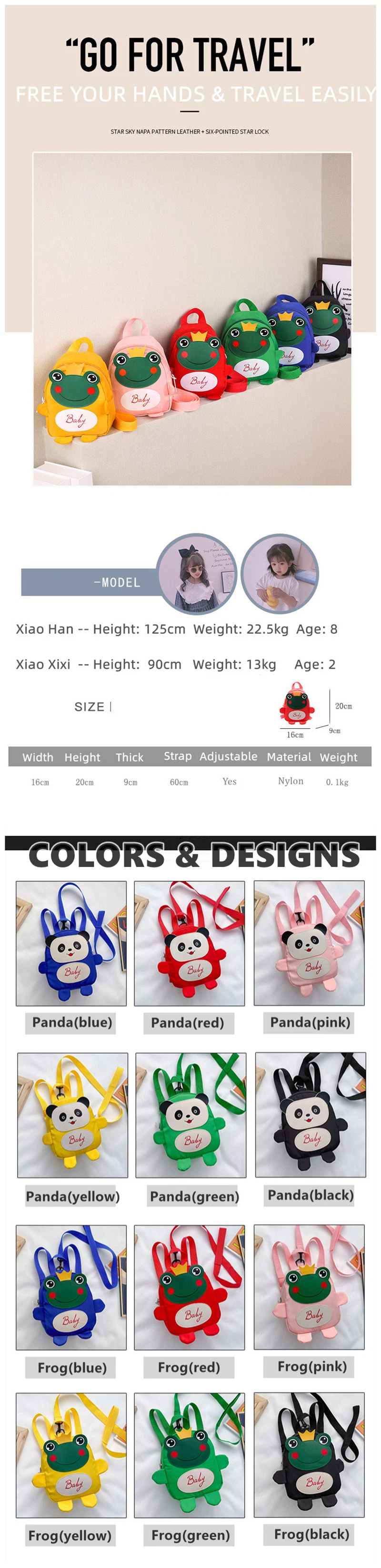 Cartoon Frog Kindergarten Children Preschool Mini Anti Lost Kids School Bags Backpacks