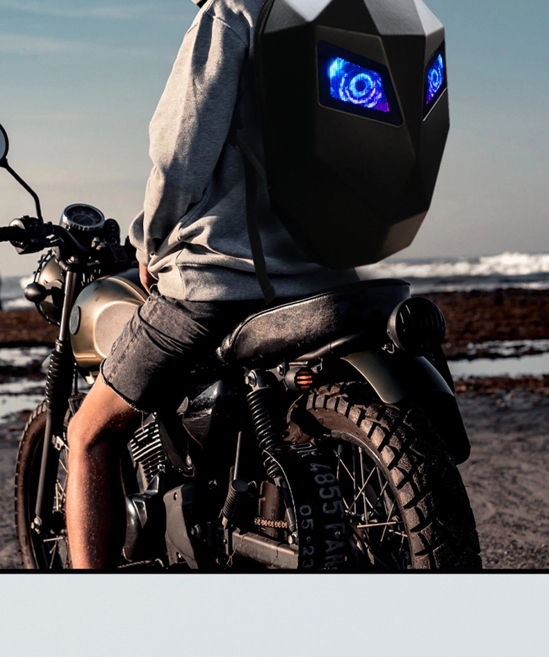 Runpro 2023 Motorcycles Riding LED Knight Backpacks Bluetooth APP Control Waterproof Hard Shell Shoulders Bags