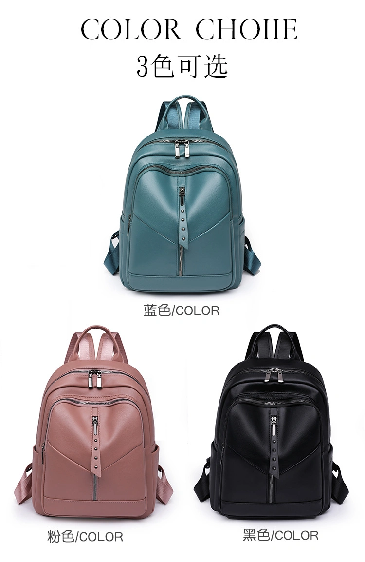 Fashionable New Brand Large Capacity Bookpacks Three-Layer Youth Backpacks Sac High Quality Solid Leather Women&prime;s Backpack