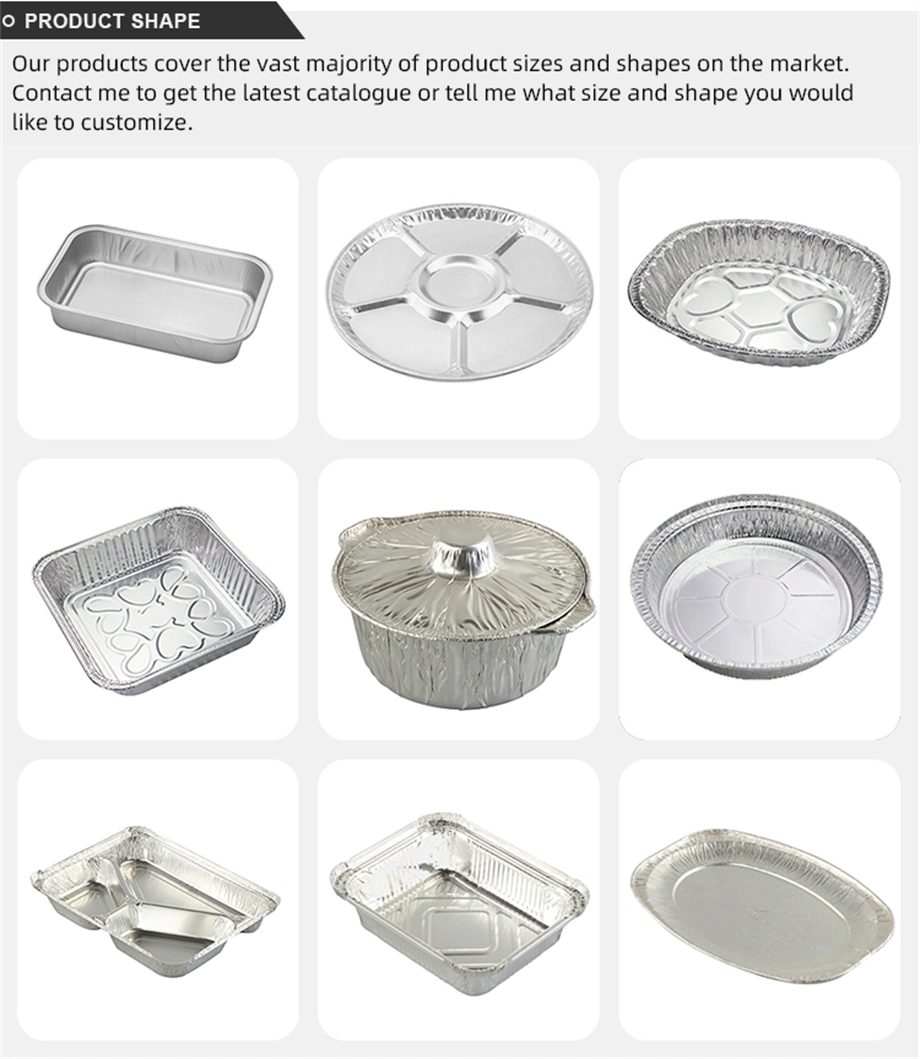 1000 Pieces/CTN of Custom Packed Foil Containers Disposable Aluminum Foil Baking Pans for Kitchen Use