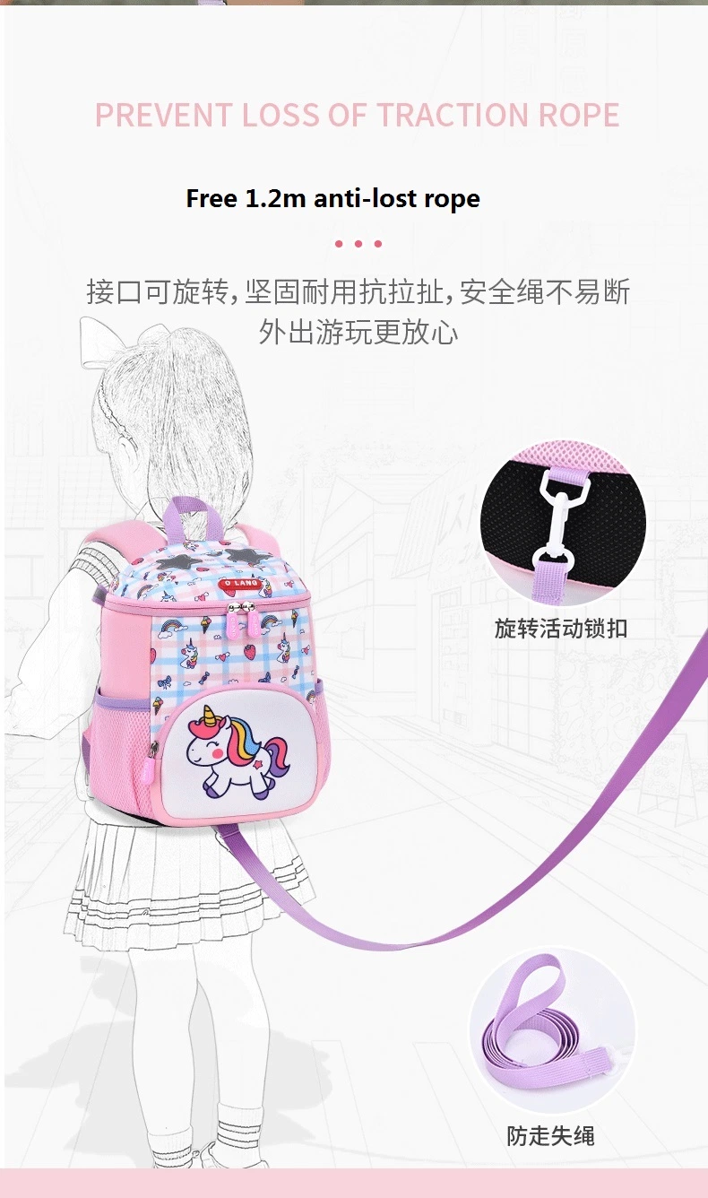 New Custom Logo Beautiful Look Kids Girls Backpack Waterproof Bucket Children School Bag for Girls