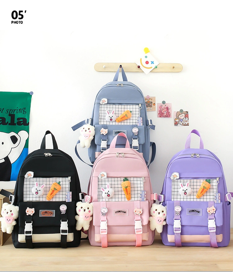 Fashion Laptop Backpack Shoulder Handbag, Canvas 4PCS/Set Child School Bag