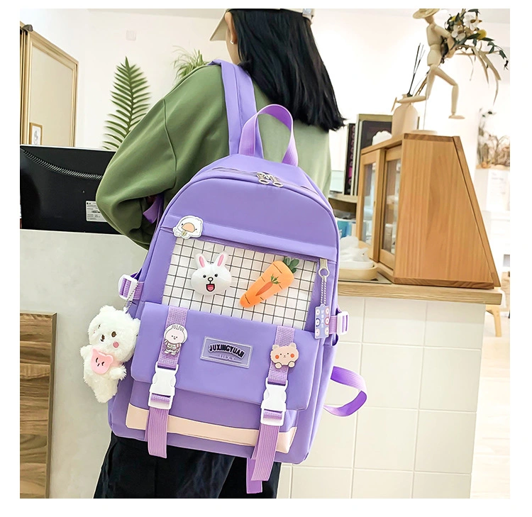 Fashion Laptop Backpack Shoulder Handbag, Canvas 4PCS/Set Child School Bag