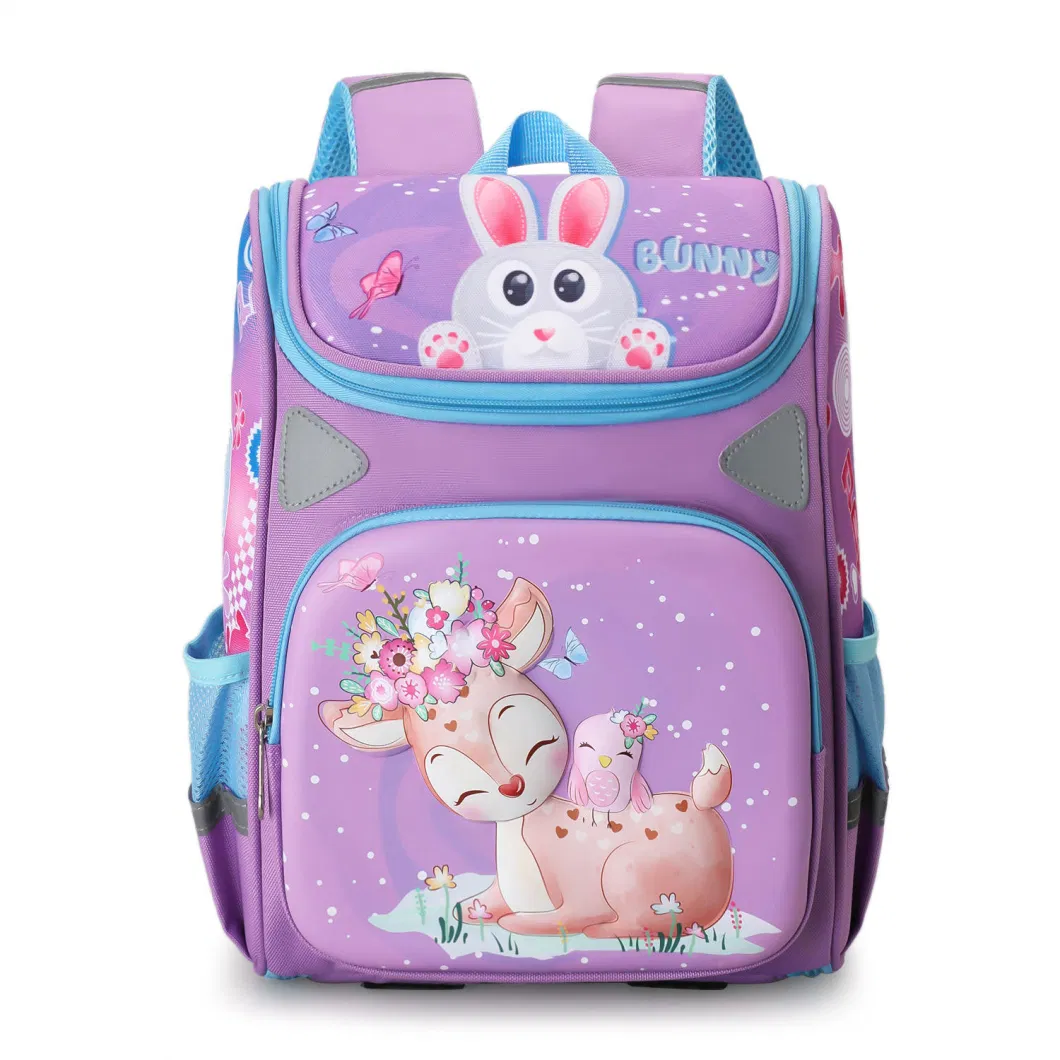 New Custom 3D Cartoon Little Deer Nylon Bag Lovely Kids Waterproof School Bag Kindergarten Student Backpack