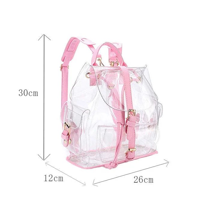 Factory Women Small Clear PVC Transparent Backpack