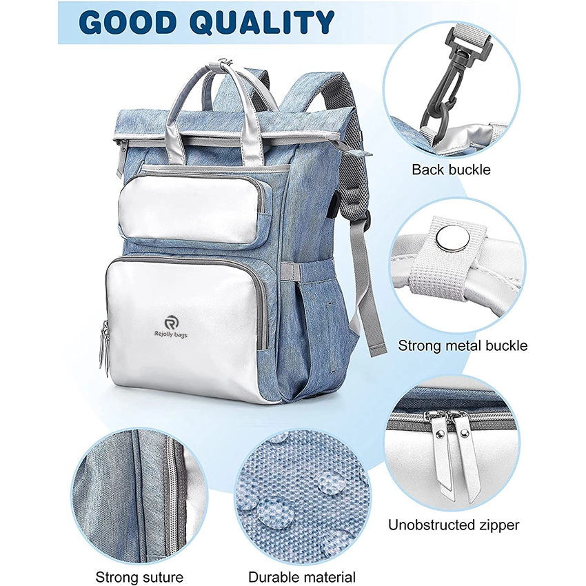 Extra Large Capacity Travel Diaper Changing Backpack for Moms Dads Waterproof Nappy Changing Bag