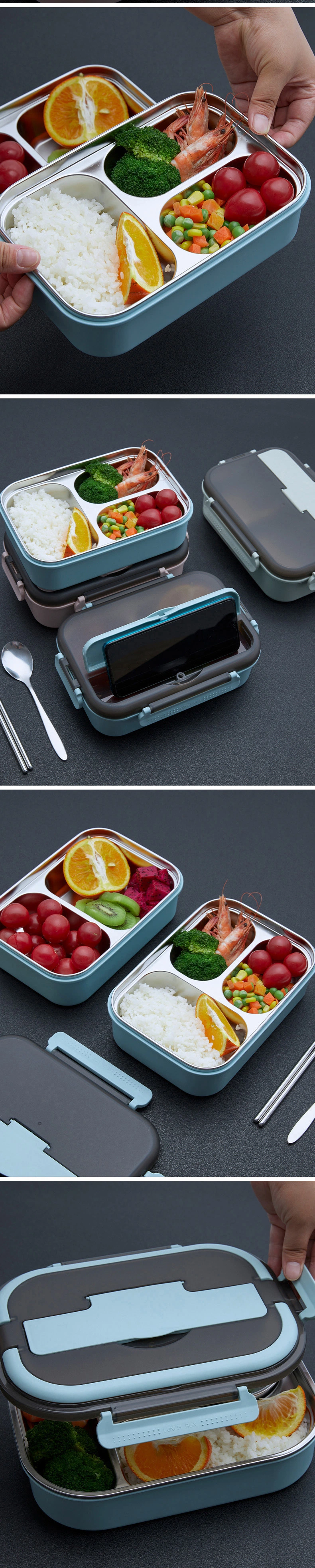 Lunch Bowl 304 Stainless Steel Heating Packed Lunch Box Primary School Kids Lunch Box Stainless Steel Bowl