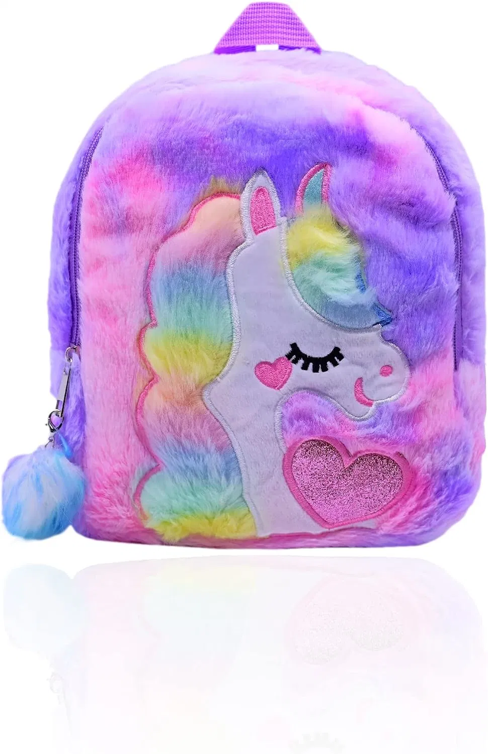 Children&prime;s Furry Lovely Animal Unicorn Bear Plush Baby Backpack