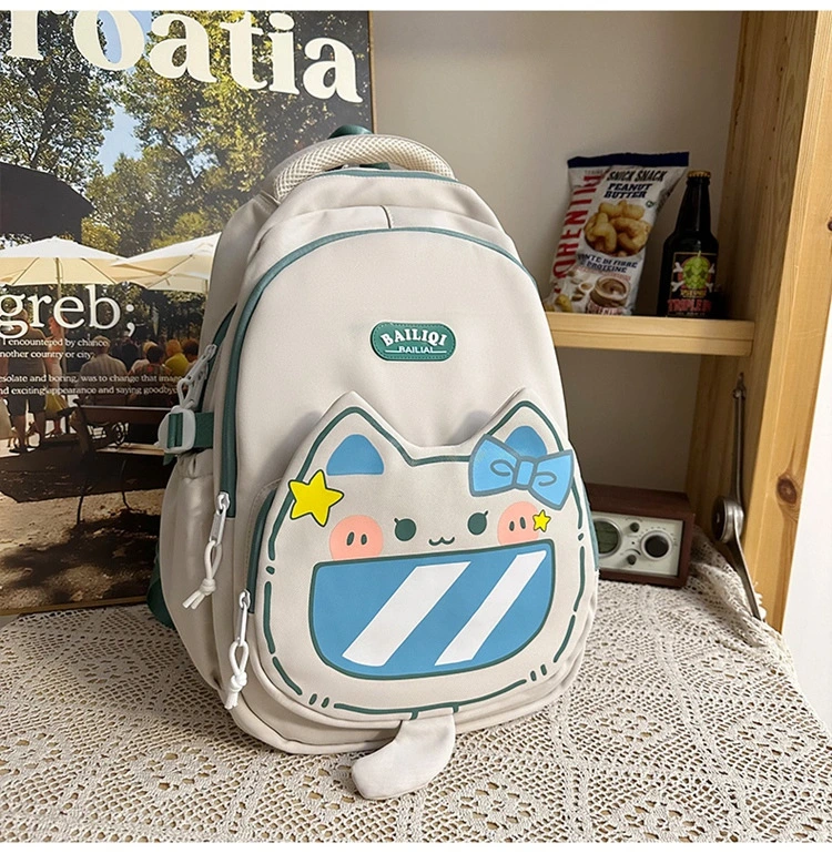 Customized Stylish Nylon Backpack Teenager Middle and High School Students School Bag