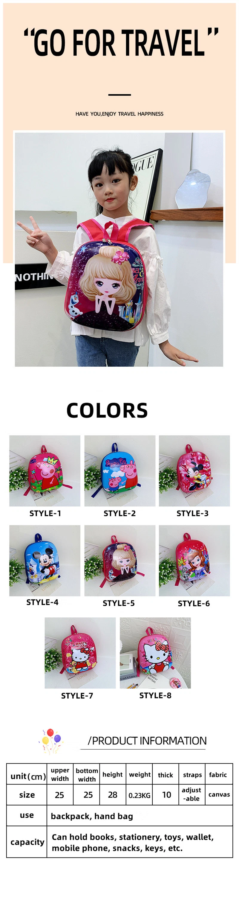 Kid School Bag Sofia Unicorn for Boy Girl Light Weight Ready Stock