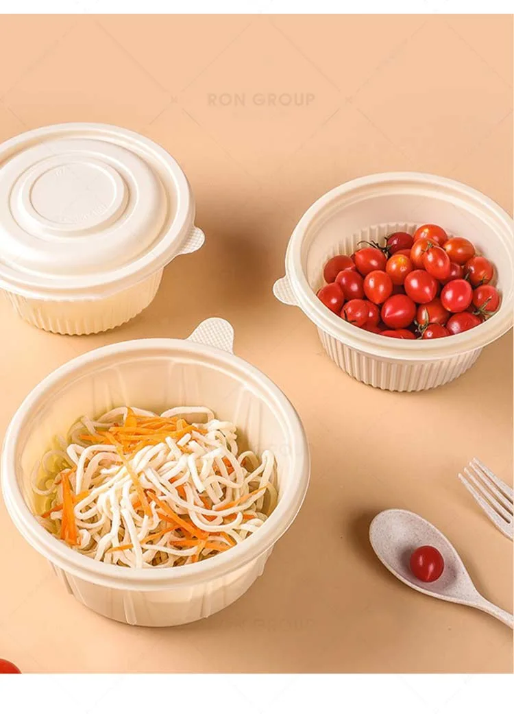 Degradable Lunch Box Disposable Packed Round Bowl Lunch as Lunch Box