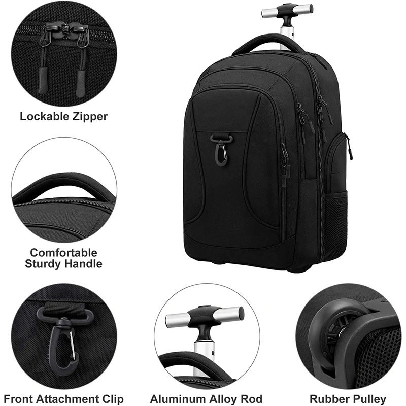 Multi-Function Business Trolley Laptop Bag Waterproof Carry on Wheeled School Backpack