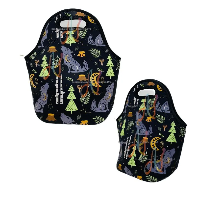 Wholesale Customized Neoprene Lovely Lunch Pouch Fashionable Neoprene Pack Lunch Bag for Kids with Customizable Design