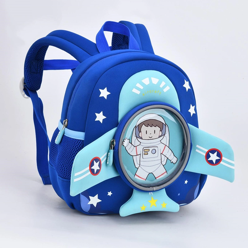 Wholesale Custom Cartoon Backpack Neoprene Cute Aircraft Shape Small School Bags Boys Girls Knapsack Kindergarten Kids Backpack