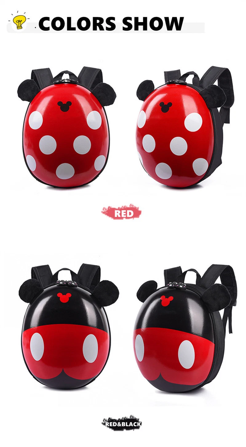 Straps Design Safety Children Backpack Ladybug Bag EVA School Bags