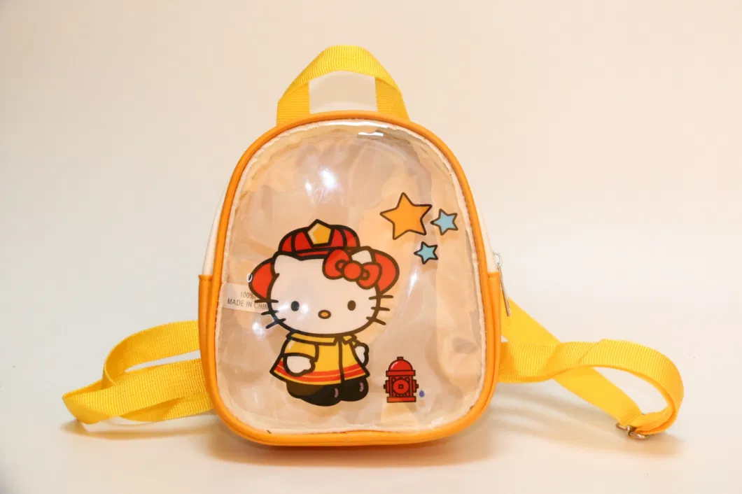 Hot Selling Children&prime;s Clear Backpack PVC Transparent Multi-Color Waterproof School Bag