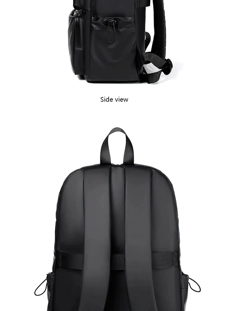 14 Inch Backpack Large Capacity Travel Leisure Solid Color PU Computer Backpack Fashion Casual Bag