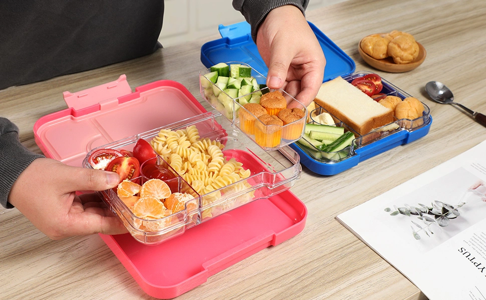 Aohea Reusable Lunch Box Container Plastic Bento Box with Lids