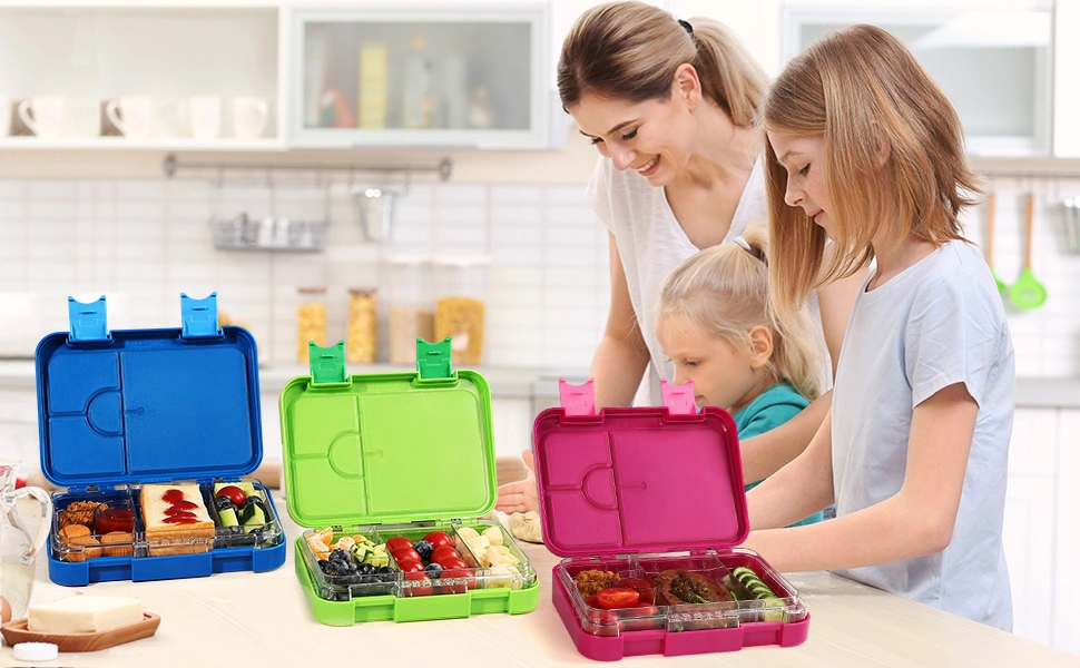 Aohea School Bento Box for Kids Lunch Containers Leakproof for Boys Girls