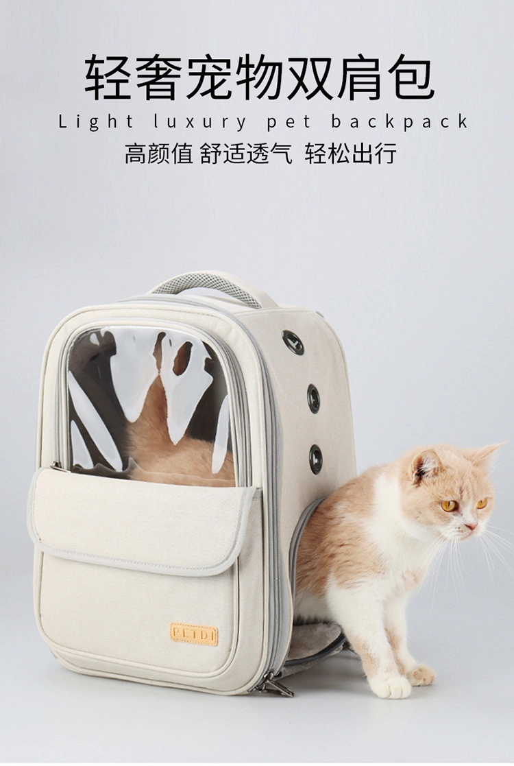 New Cat Bag Summer Breathable Cat Outgoing Portable Backpack Semi Transparent Concealed