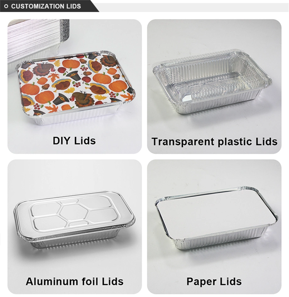 1000 Pieces/CTN of Custom Packed Foil Containers Disposable Aluminum Foil Baking Pans for Kitchen Use