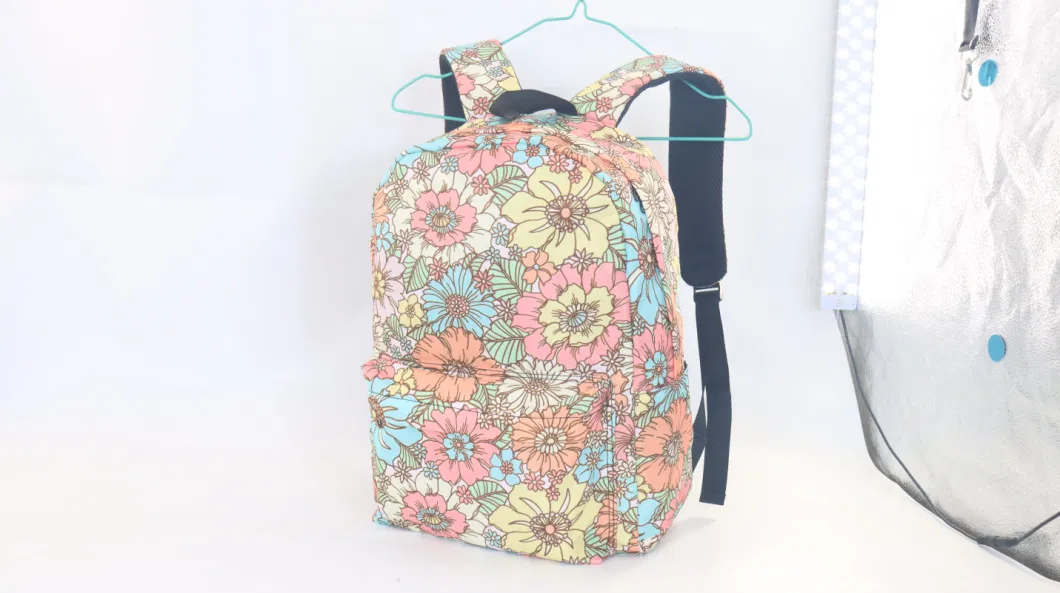 Colorful Flowers Backpack for Junior and High School Students