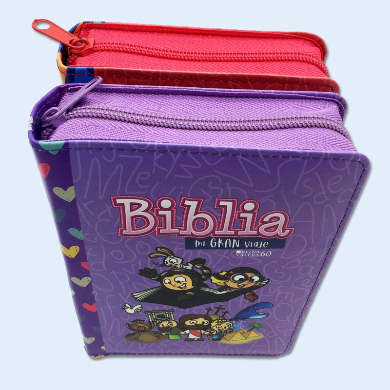 France Holy Children Bible Book Printing Service Colorful Cover Zipper Bag Packing