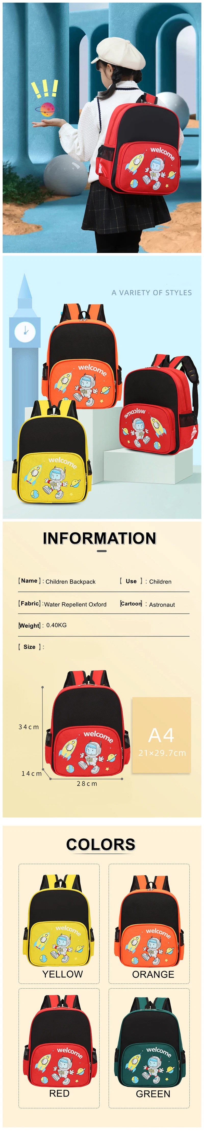 Cheaper Price Cartoon Light Weight Mochilas Kindergarten Bag Children Lovely Kids Backpack