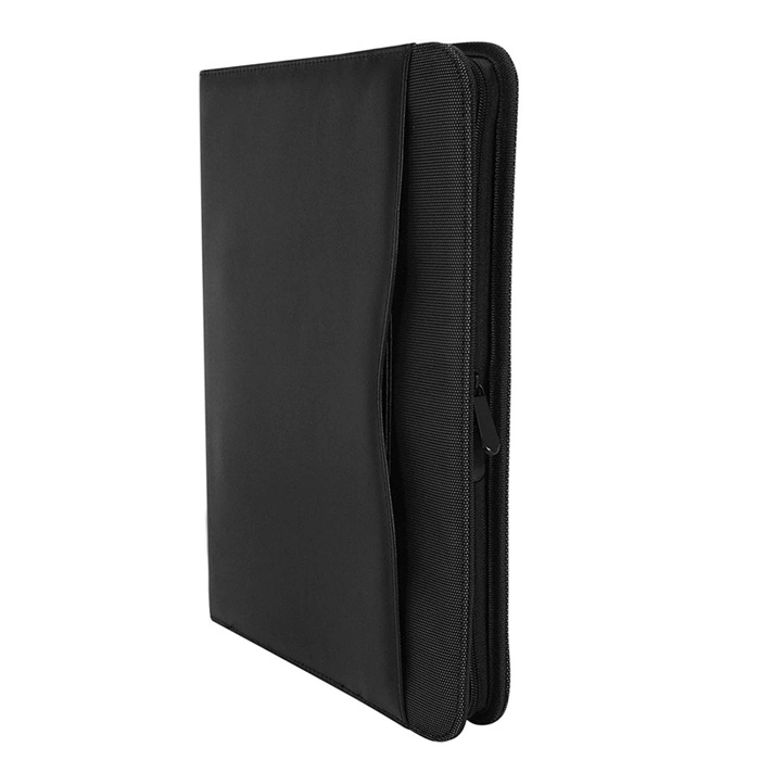 Personalized 3 Ring Binder Portfolio Stylish Leather Briefcase with Hidden Type Handles