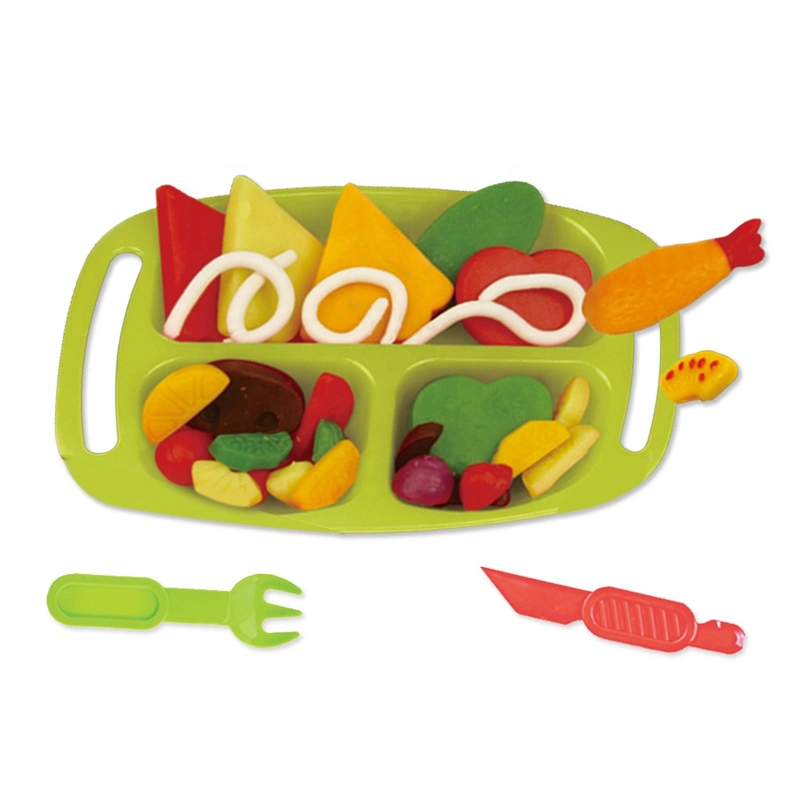 Safe and Non-Toxic Kitchen Food DIY Modeling Mud Color Clay Toy Set Little Chef Cooking Packed Lunches Play Dough Soft Clay