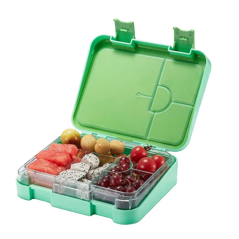 Aohea All-in-One Bento Lunch Box Container Built-in Plastic Utensil Set