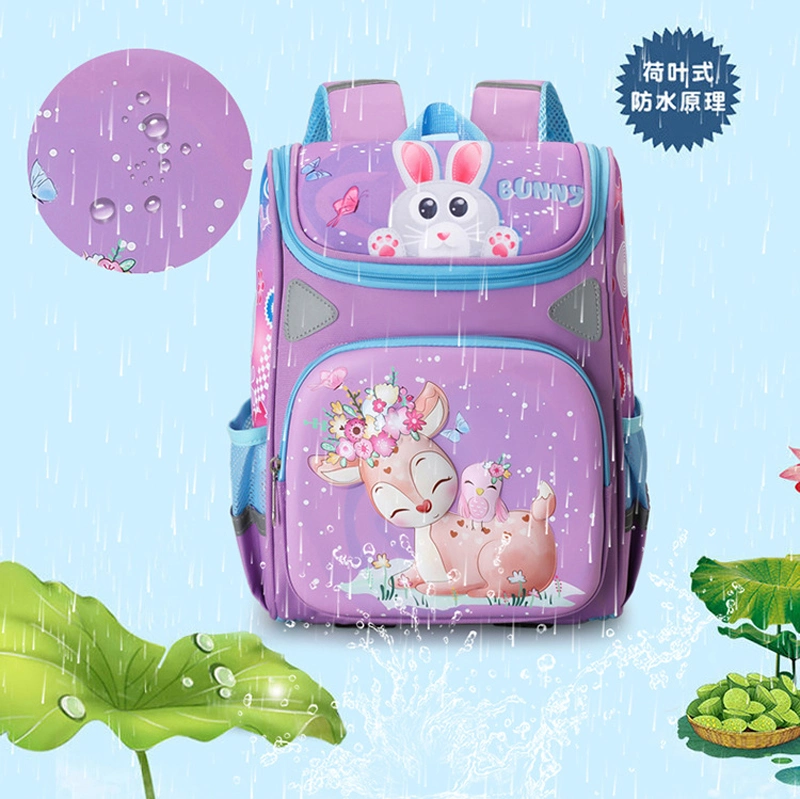 New Custom 3D Cartoon Little Deer Nylon Bag Lovely Kids Waterproof School Bag Kindergarten Student Backpack