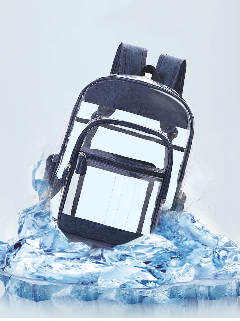 Transparent PVC Backpack Waterproof Beach Bag for Boys and Girls