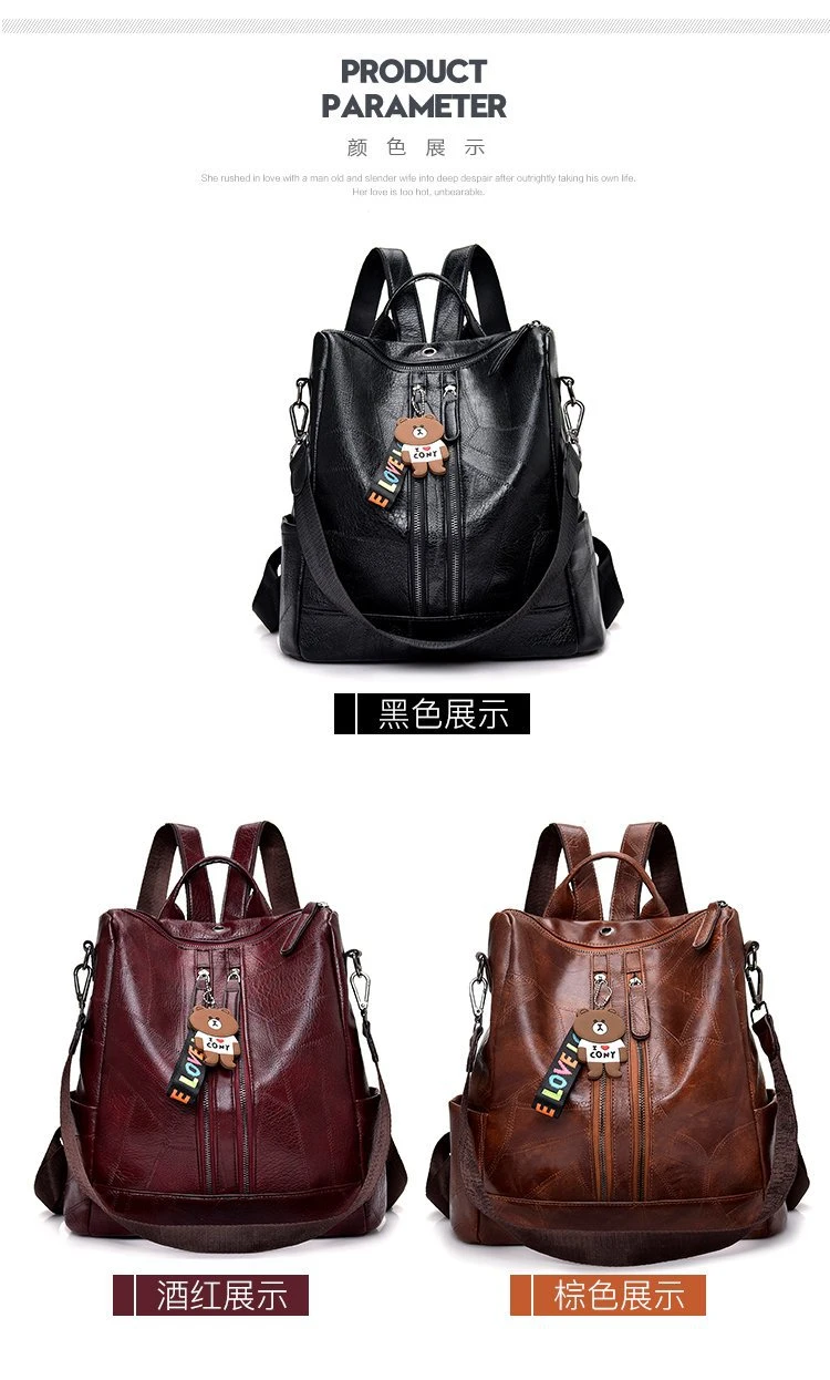 Vintage Women Soft Leather Backpack Fashion School Bags for Teenagers Girls High Quality School Backpack Women Travel Backpacks