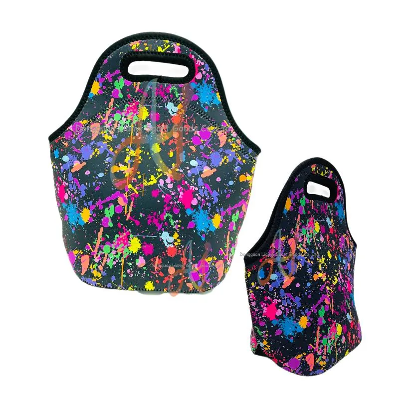 Wholesale Customized Neoprene Lovely Lunch Pouch Fashionable Neoprene Pack Lunch Bag for Kids with Customizable Design